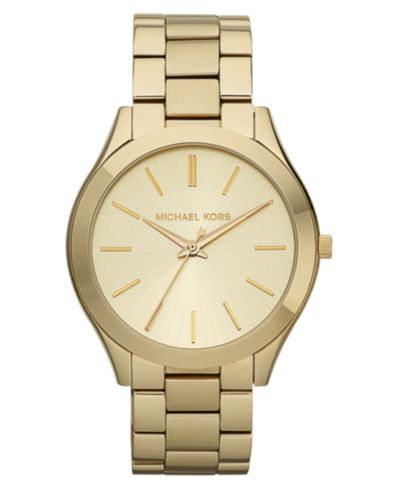 Мужские часы Michael Kors Slim Runway, золотистая нержавеющая сталь, 42mm, унисекс