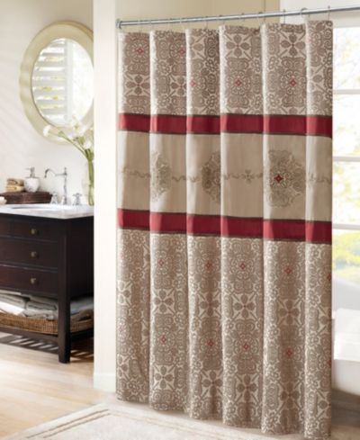 Madison Park Donovan Embroidered Shower Curtain, 72" x  72"