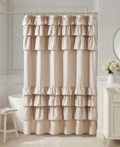 Madison Park Grace Ruffled Shower Curtain, 72" x 72"