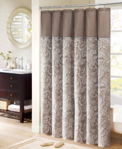 Шторка для душа Madison Park Aubrey Jacquard с бусинами, 72" x 72"