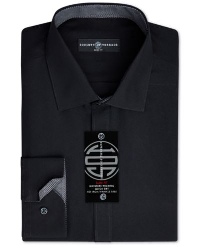 Мужская рубашка Society of Threads Slim-Fit Non-Iron Performance Solid Dress Shirt