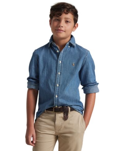 Polo Ralph Lauren рубашка из хлопка Chambray для мальчиков