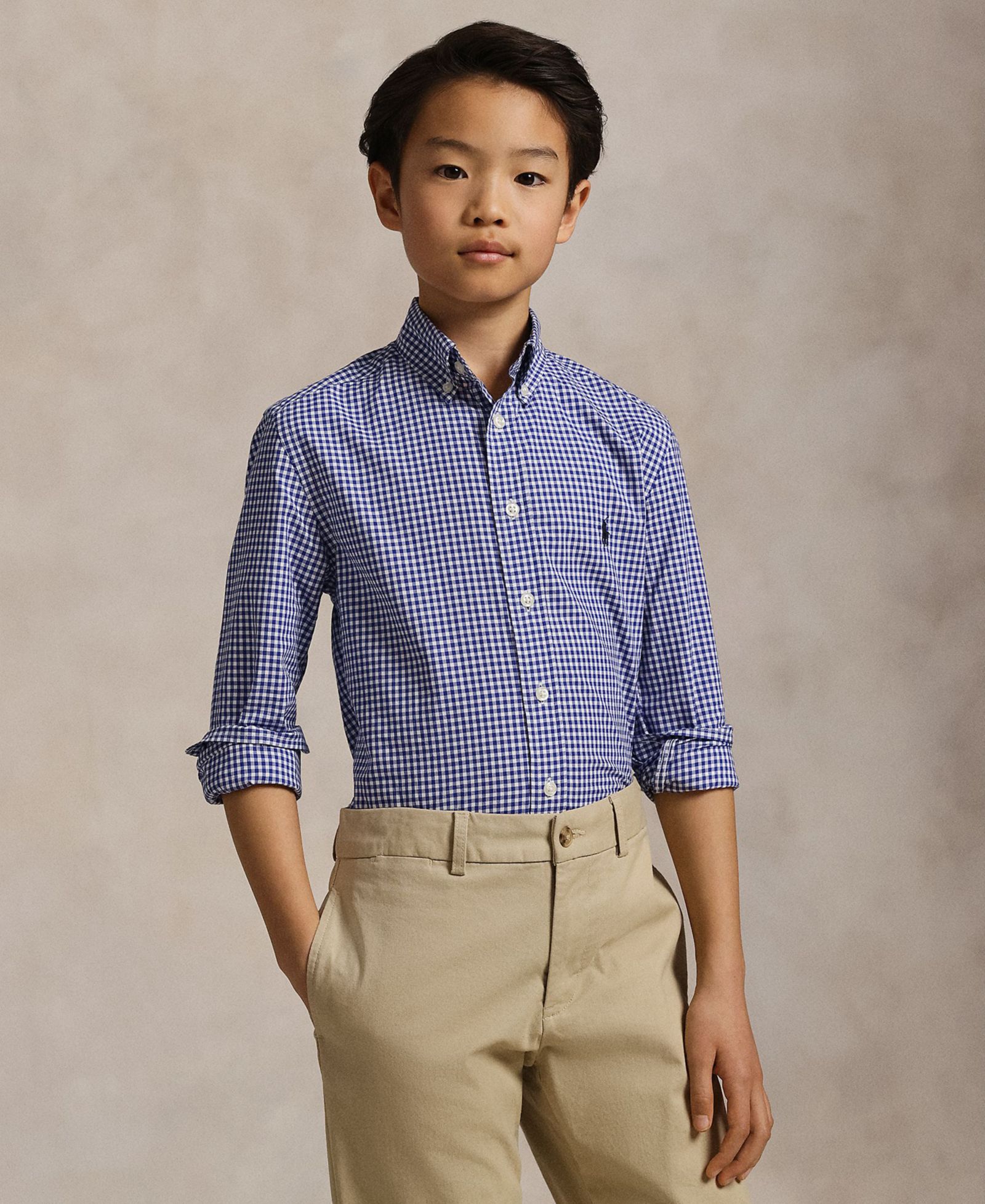 Polo Ralph Lauren Рубашка из хлопка Poplin Gingham для мальчиков