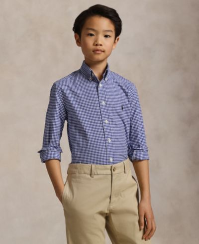 Polo Ralph Lauren Рубашка из хлопка Poplin Gingham для мальчиков