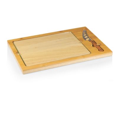 Toscana® by Picnic Time Icon Glass Top Cutting Board & Knife Set