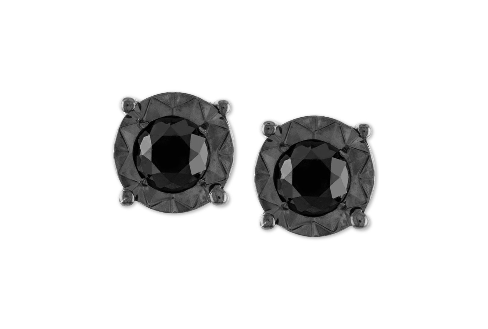 Black Diamond (1/2 ct. t.w.) Stud Earrings in Sterling Silver