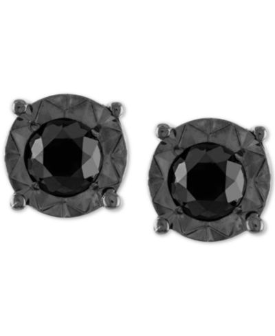 Black Diamond (1/2 ct. t.w.) Stud Earrings in Sterling Silver