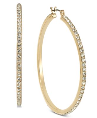 Серьги I.N.C. International Concepts Large Pavé Medium Hoop