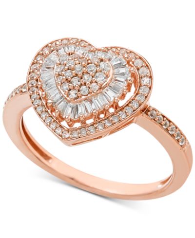 Кольцо Diamond Heart Cluster 14k White, Yellow or Rose Gold