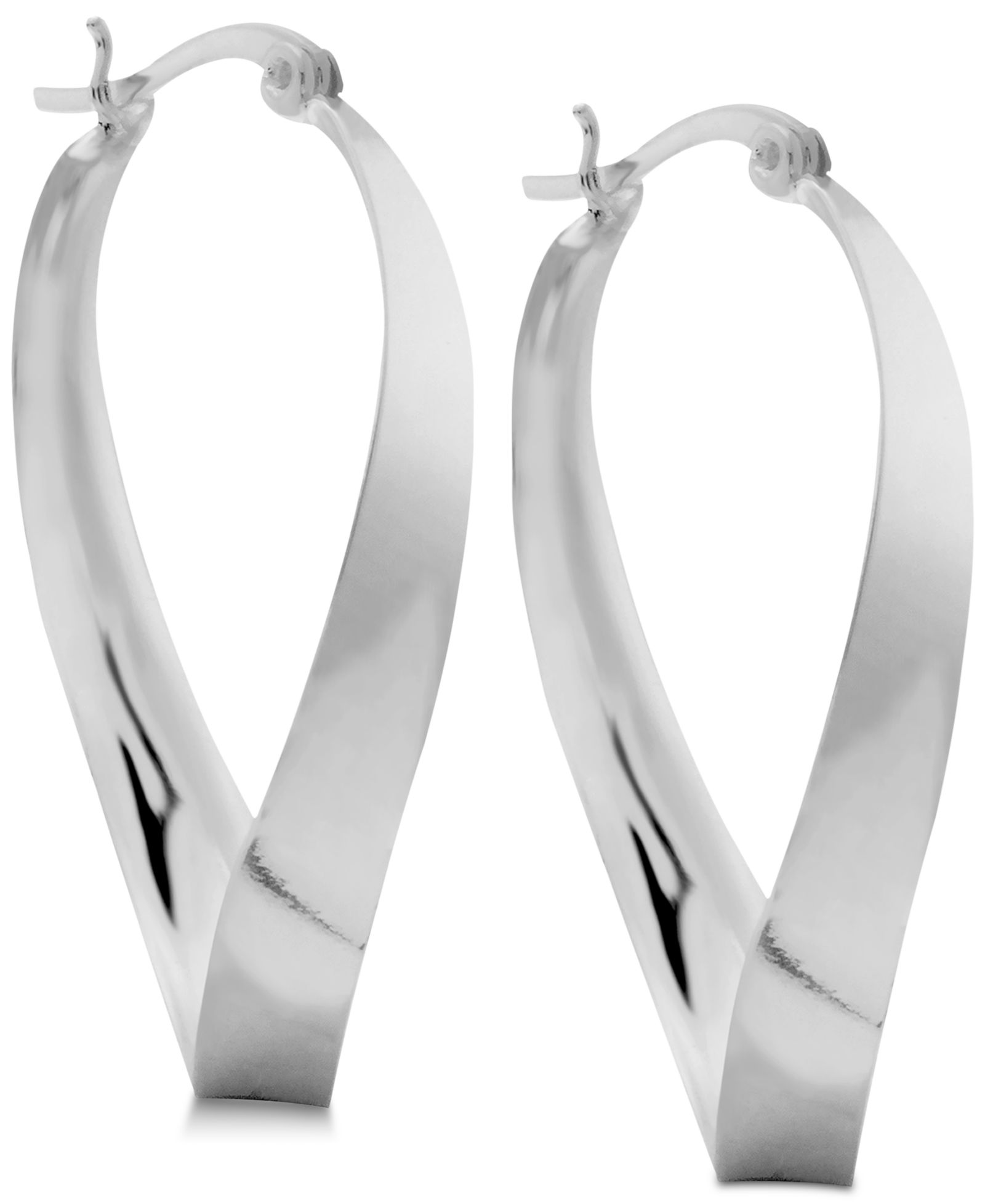 And Now This серьги-кольца Polished Twist Medium в серебряном напылении