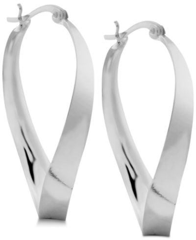 And Now This серьги-кольца Polished Twist Medium в серебряном напылении