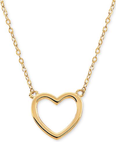 Подвеска Open Heart 17" из 10k Gold