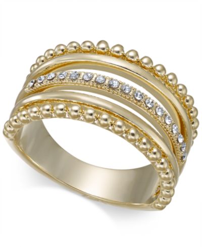 I.N.C. International Concepts Gold-Tone Crystal Stack Ring, Created for Macy's