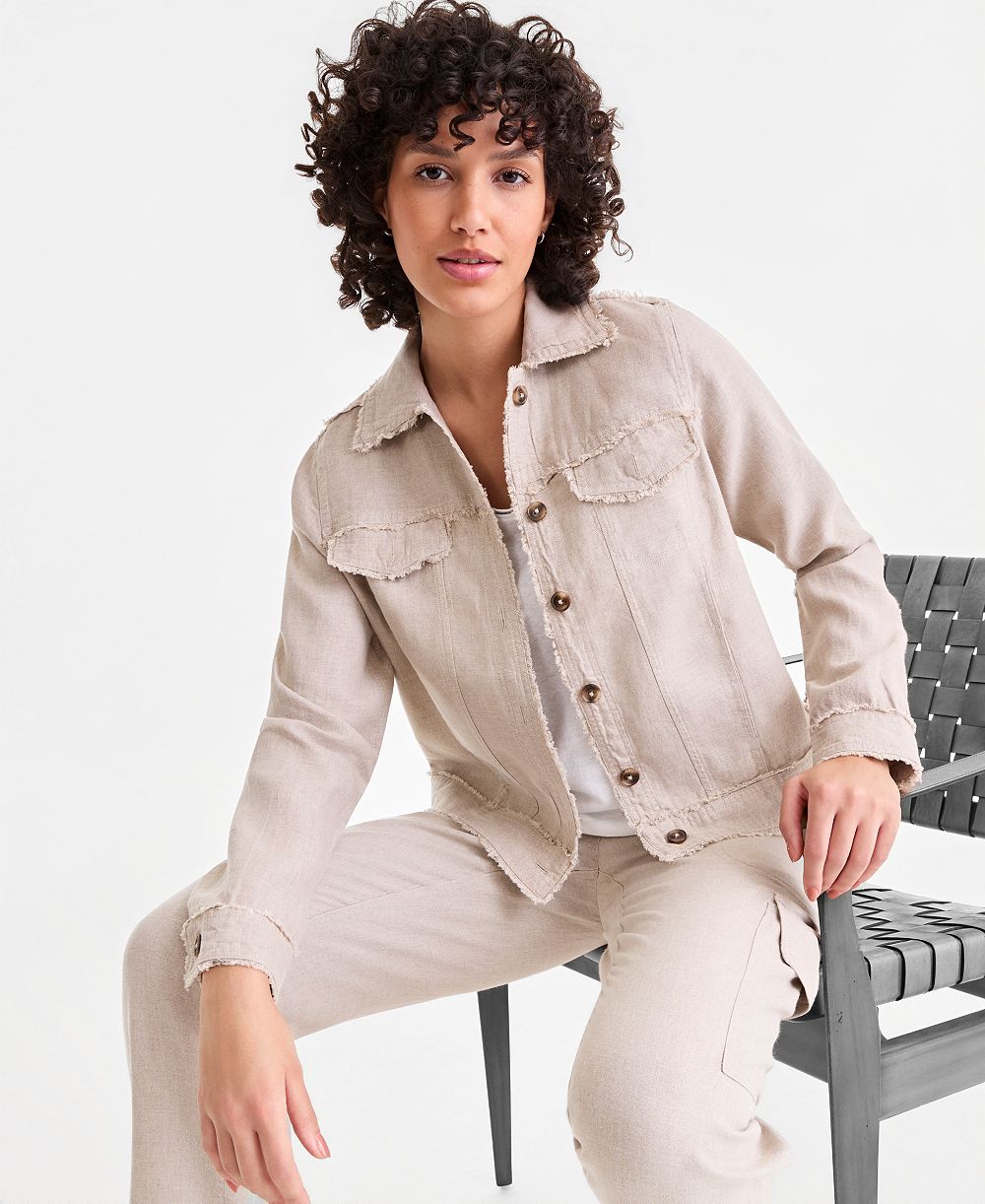 Charter Club Women's 100% Linen Jacket, Created for Macy's