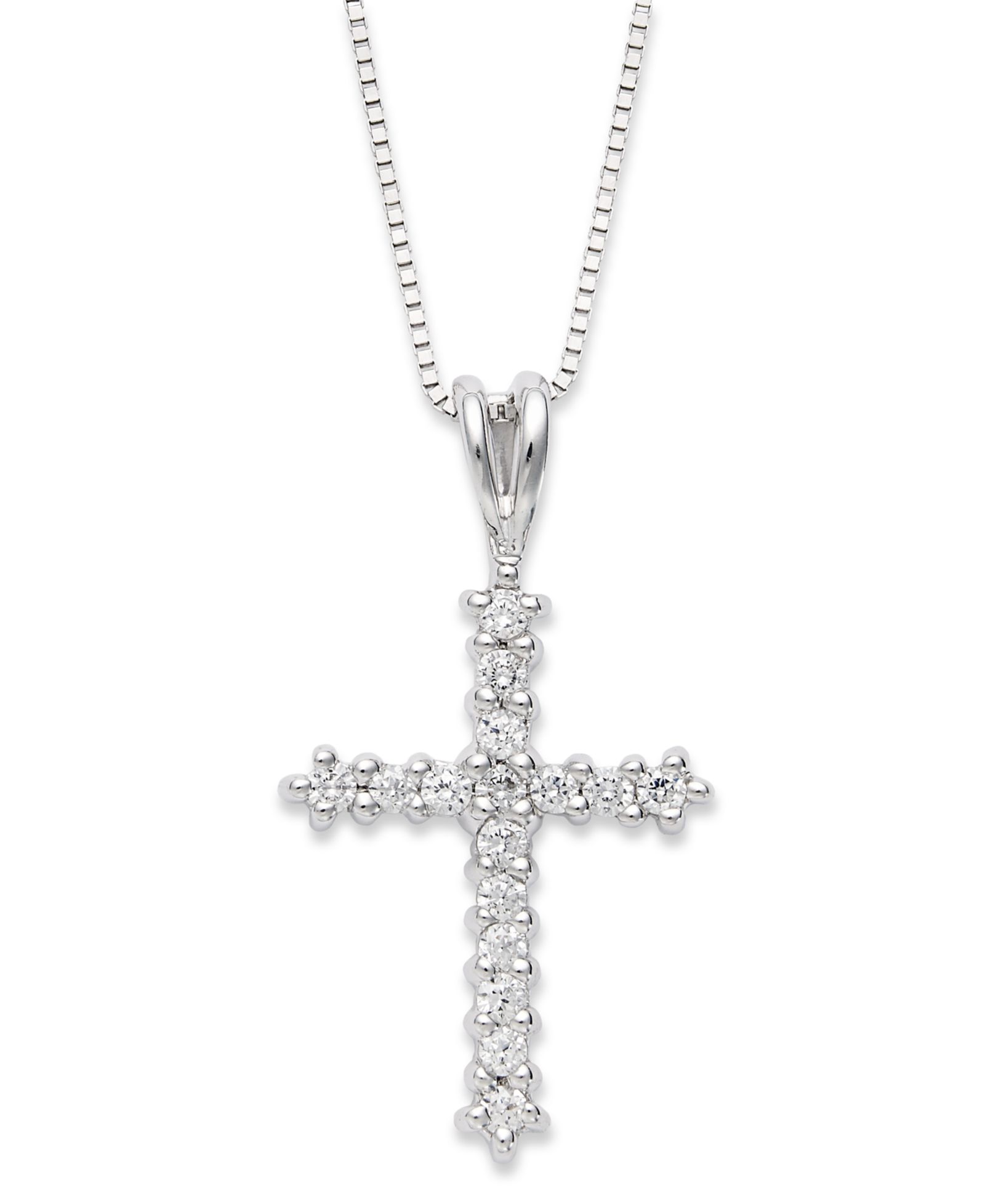 Подвеска-кулон Diamond Cross в 14k White Gold (1/4 ct. t.w.)