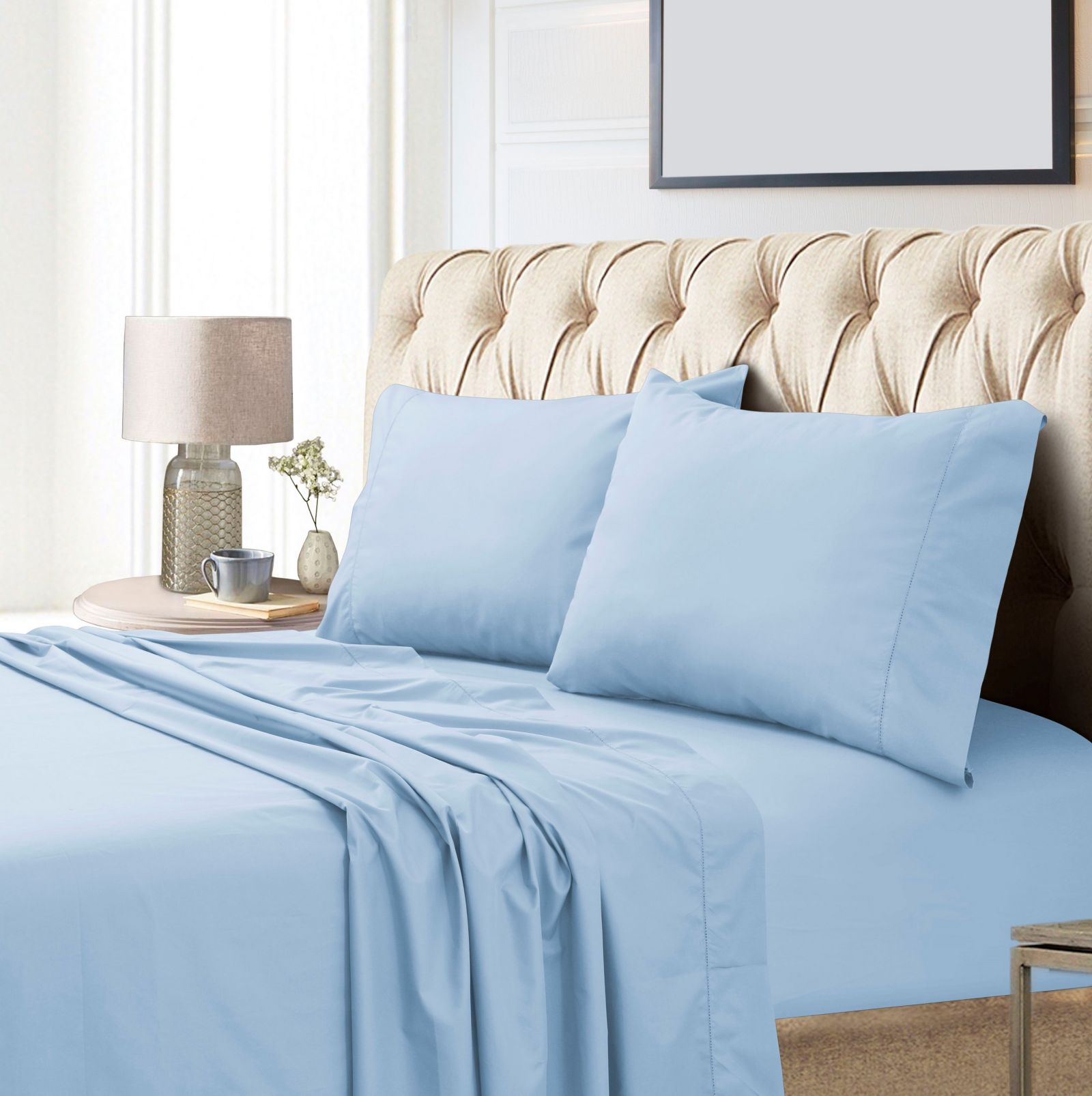 Tribeca Living Egyptian Cotton Sateen 800 Thread Count Extra Deep Pocket Cal King Sheet Set