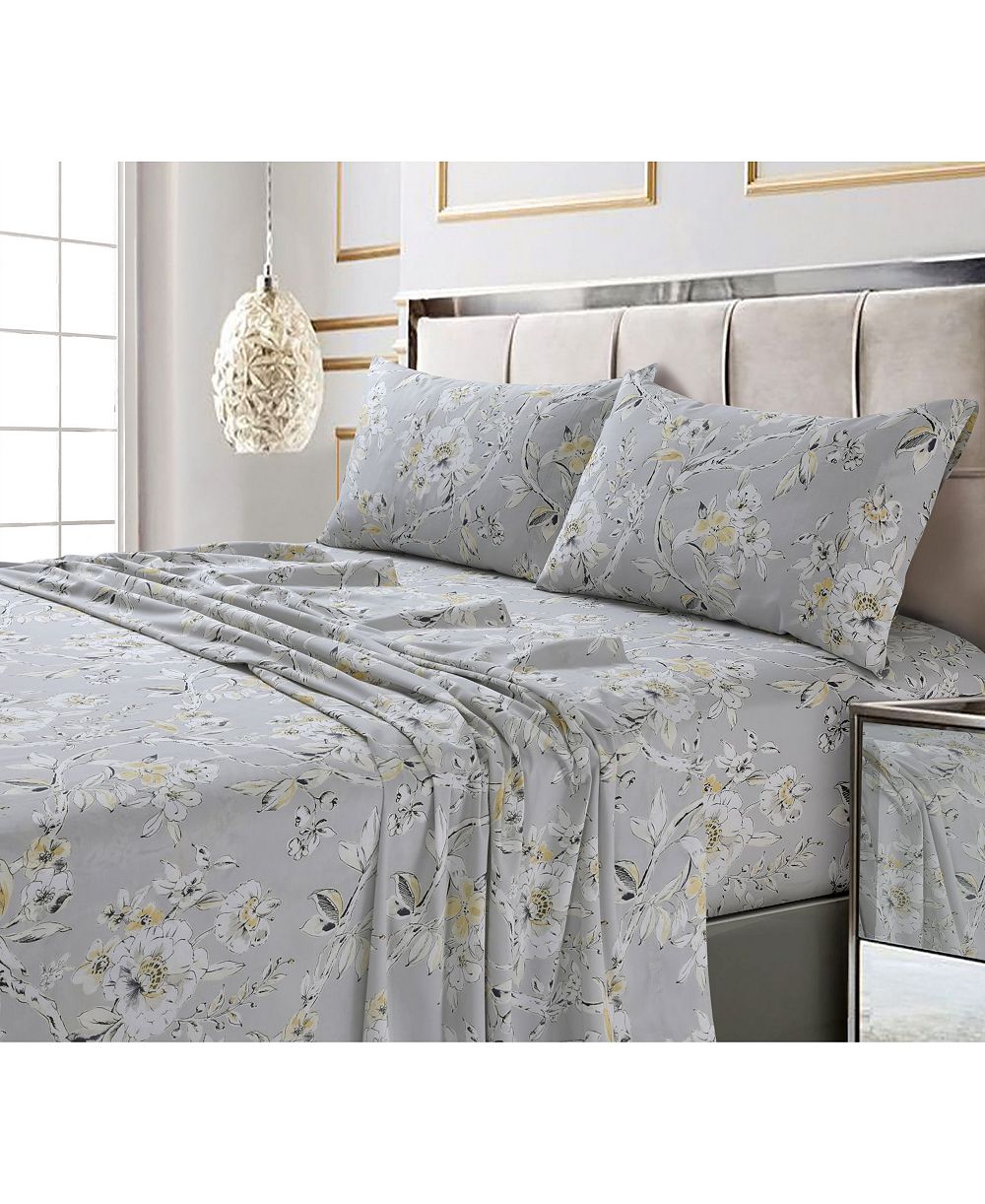 Tribeca Living Colmar принт, хлопковый сатин, комплект простыней, California King