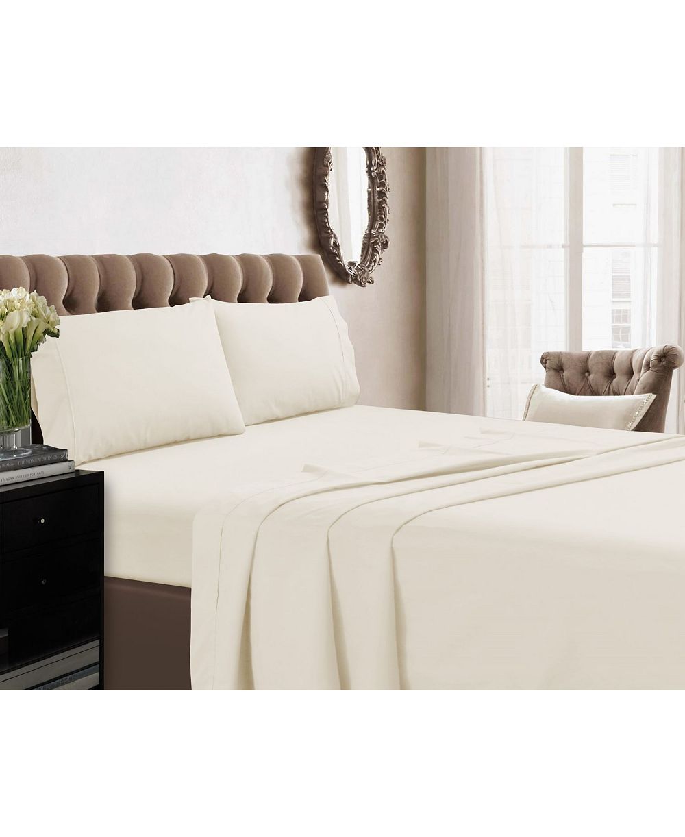 Tribeca Living 350 Thread Count Cotton Percale Extra Deep Pocket Sheet Set, Full