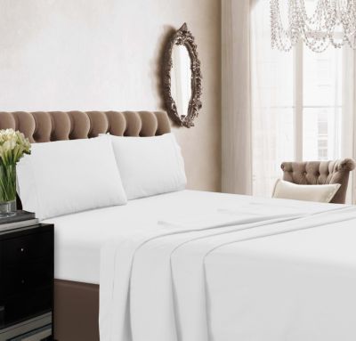 Комплект простыней Tribeca Living 350 Thread Count Cotton Percale Extra Deep Pocket, Queen