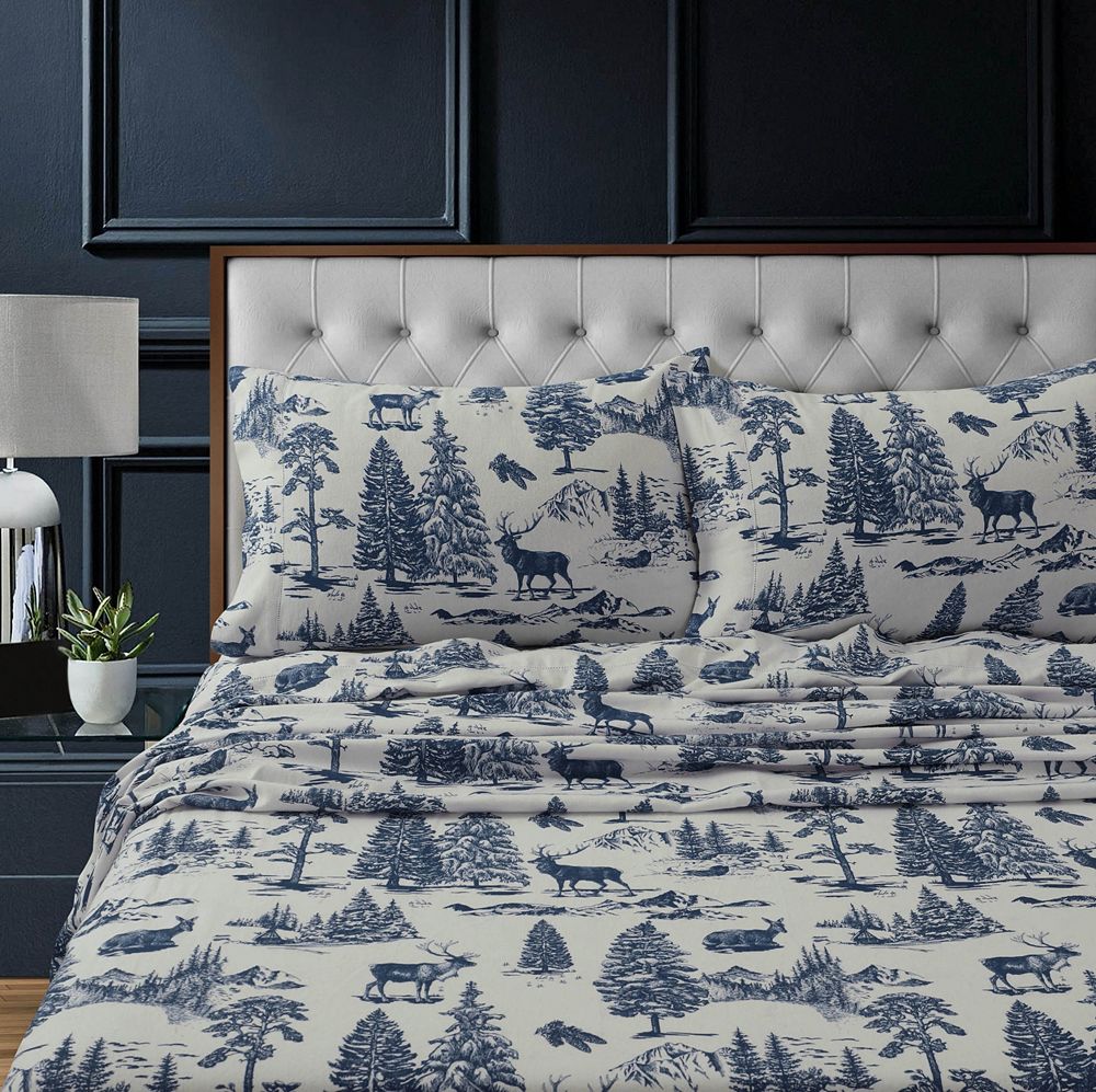 Комплект простыней Tribeca Living Mountain Toile Heavyweight Flannel, Full