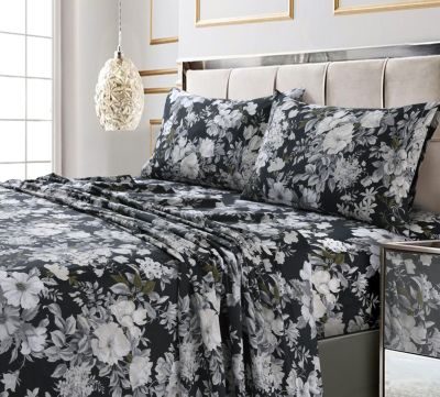 Набор простыней Tribeca Living Vernazza Printed 300 Thread Count Cotton Sateen Extra Deep Pocket, Queen