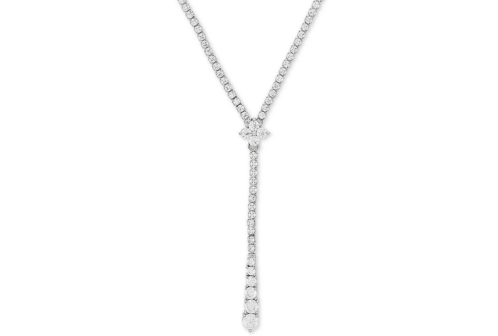 Ожерелье-лариат Arabella из стерлингового серебра с кубическим цирконием, 17"