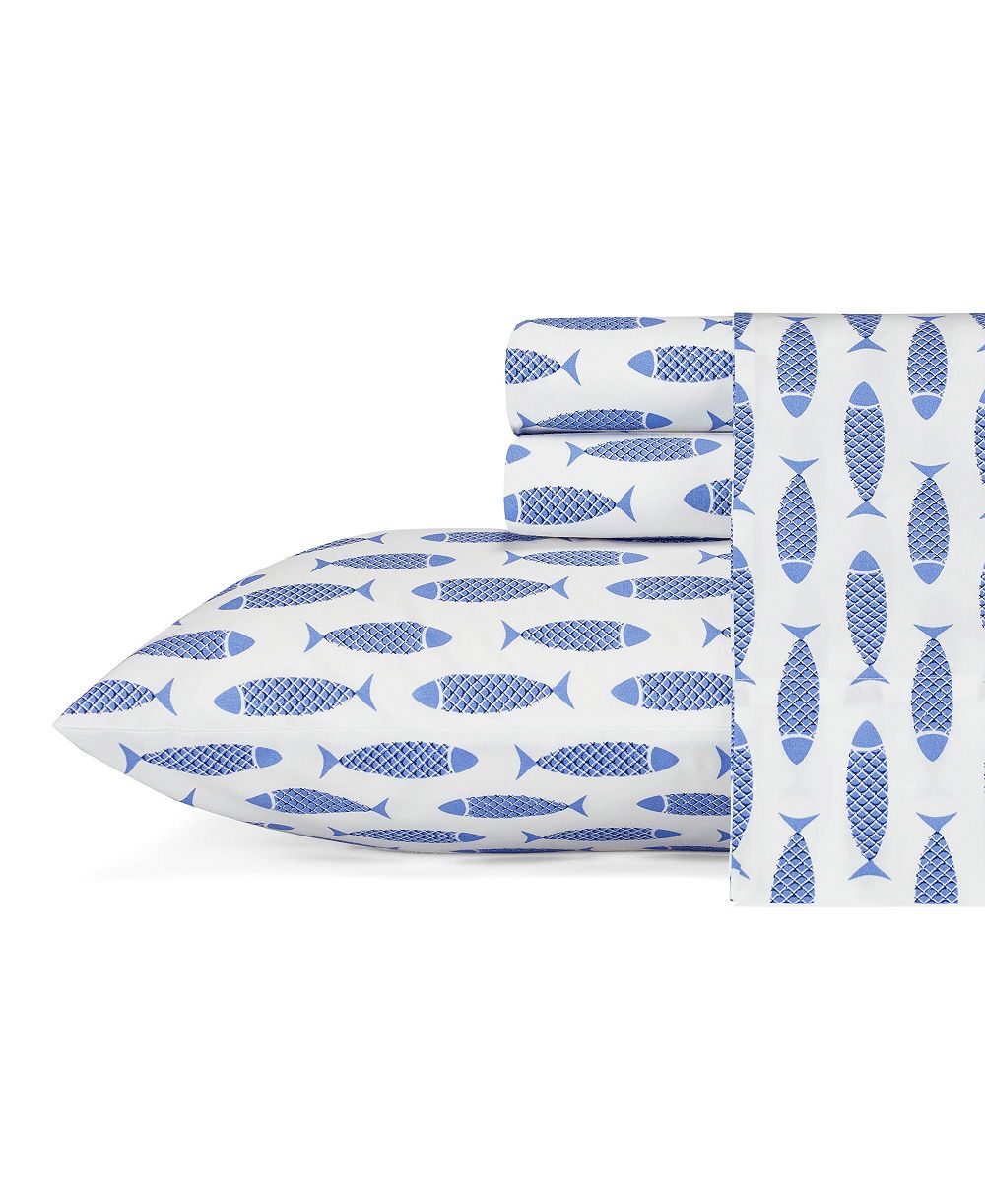 Nautica Cotton Percale 4-Piece Sheet Set, King