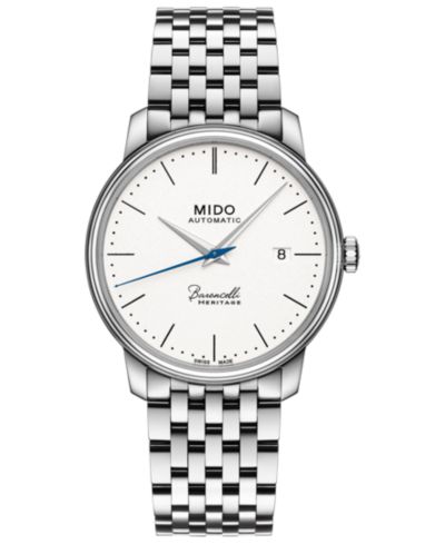 Мужские часы Mido Swiss Automatic Baroncelli III Heritage Stainless Steel Bracelet 39mm