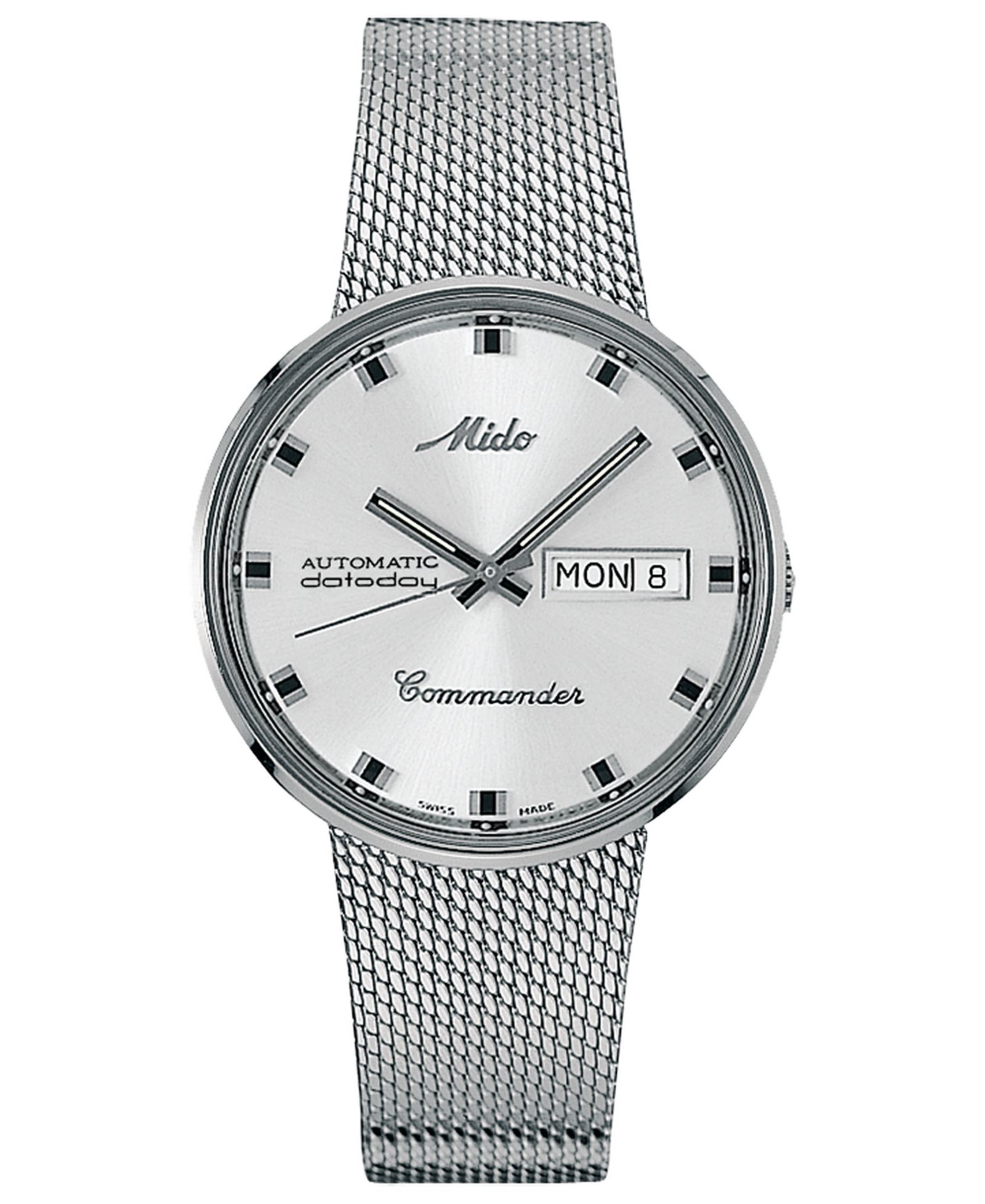 Mido Мужские часы Commander Automatic Stainless Steel Mesh 37mm