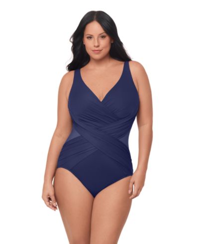 Женский слитный купальник Miraclesuit Plus Illusionists Crossover Tummy Control