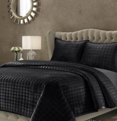 Комплект покрывал Tribeca Living Florence Velvet Solid Oversized Quilt, King