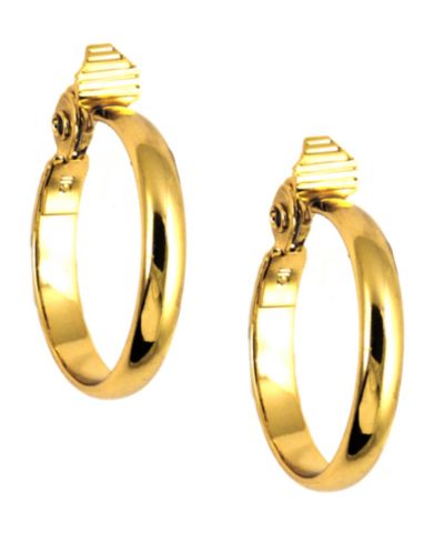 Серьги-кольца Anne Klein Gold-Tone 1.2" Medium Width E-Z Comfort
