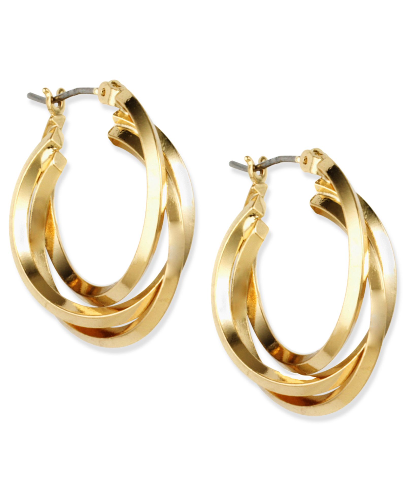 Серьги-кольца ANNE KLEIN METAL 3 RING, 0.9"