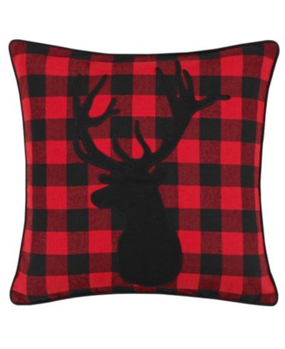 Eddie Bauer декоративная двусторонняя подушка Cabin Plaid Stag Head, 20" x 20"
