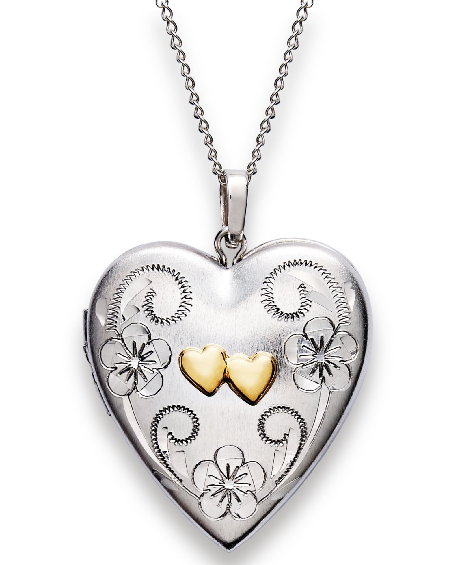 Sterling Silver и 14k Gold ожерелье с кулоном-медальоном, 18"