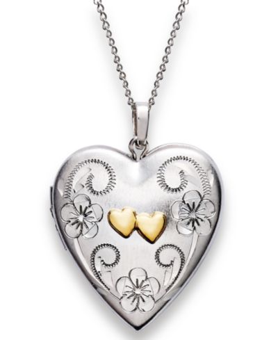 Sterling Silver и 14k Gold ожерелье с кулоном-медальоном, 18"