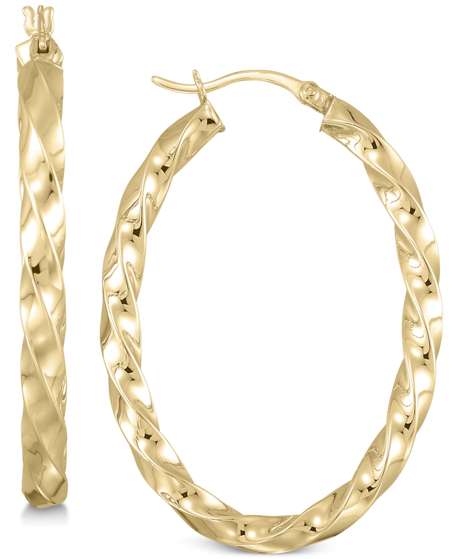 Simone I. Smith серьги-кольца Twist в 18k Gold поверх Sterling Silver