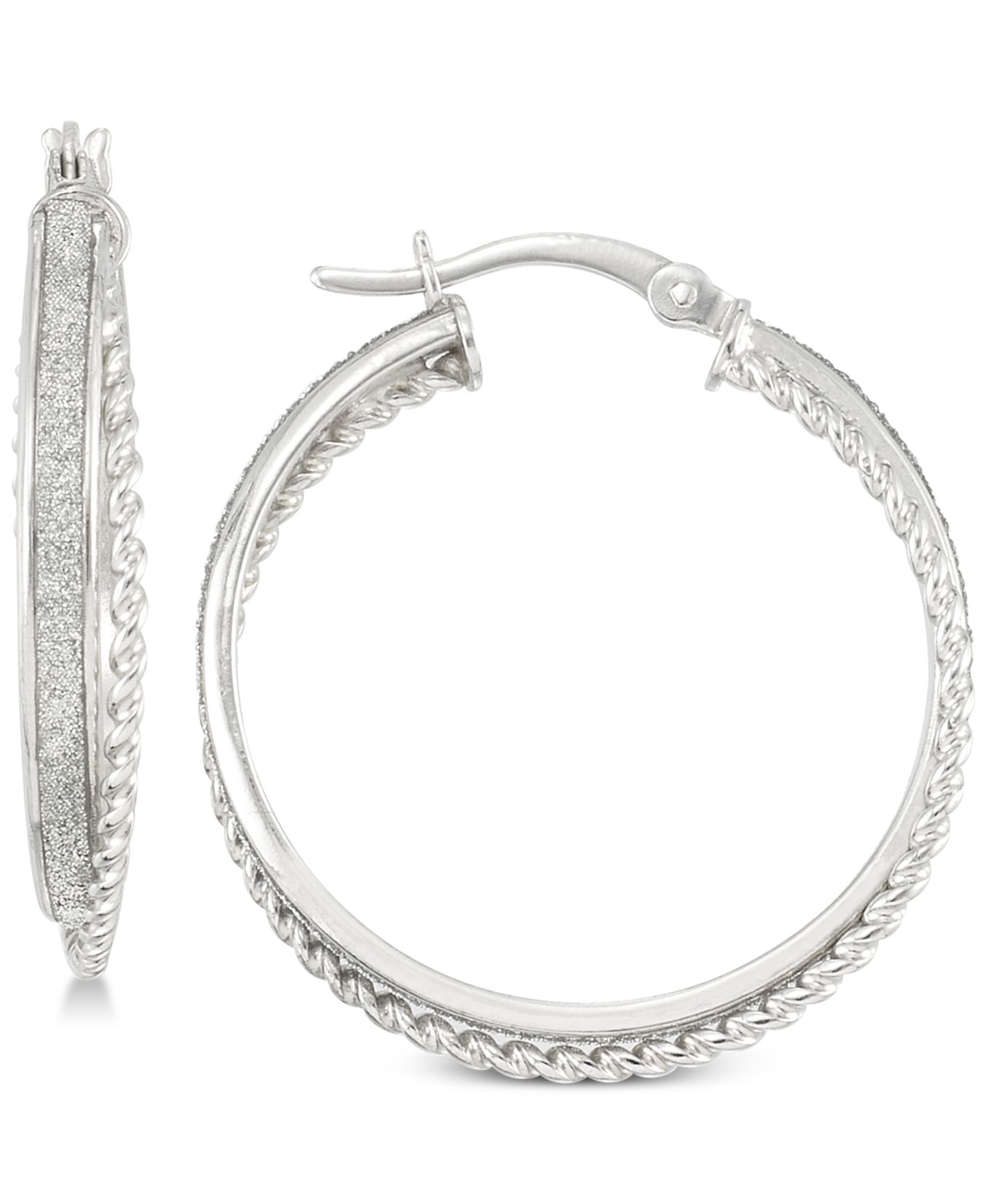 Серьги Simone I. Smith Glitter Twist Hoop из Sterling Silver