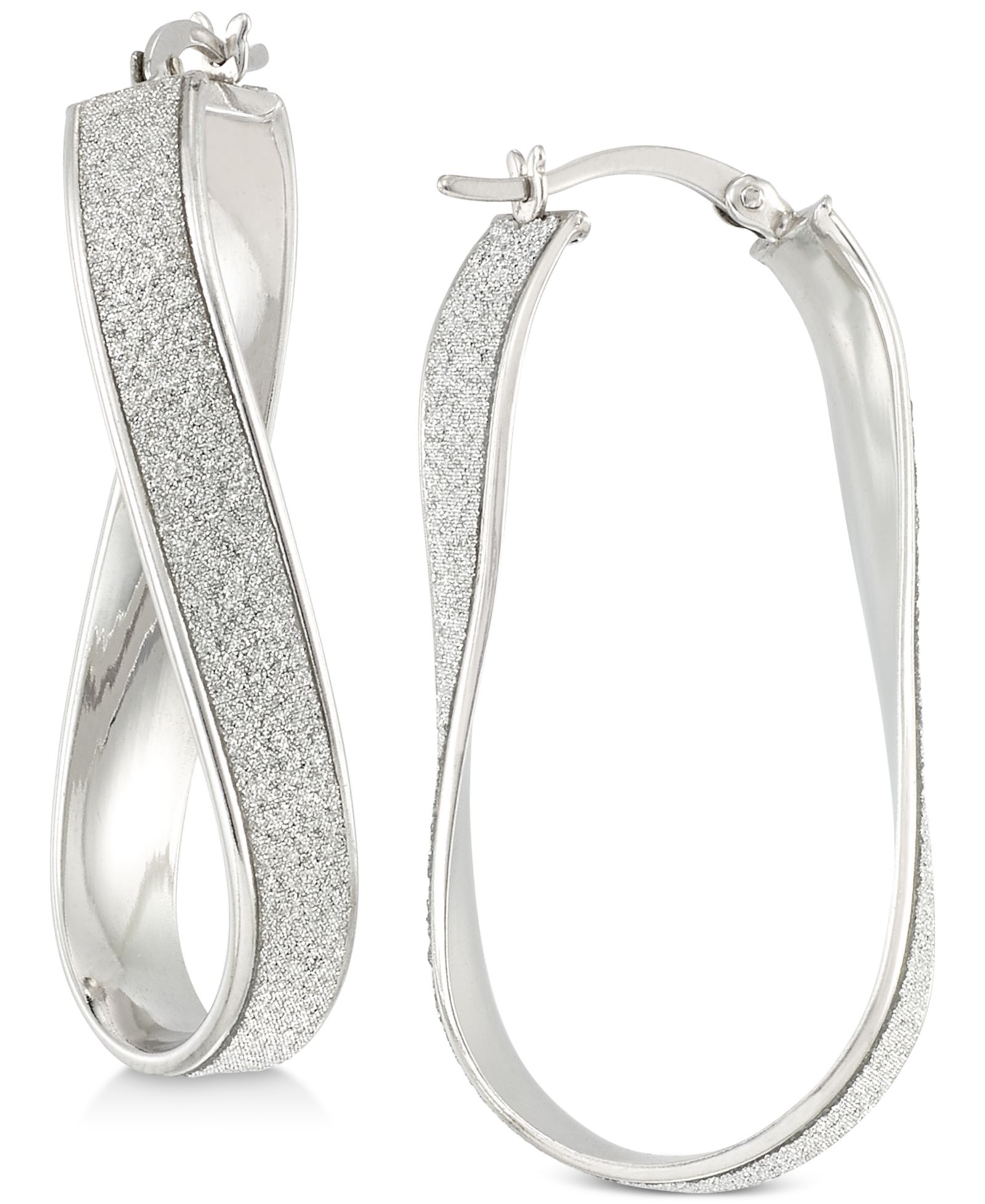 Серьги-кольца Simone I. Smith Glitter Twist Hoop в стерлинговом серебре