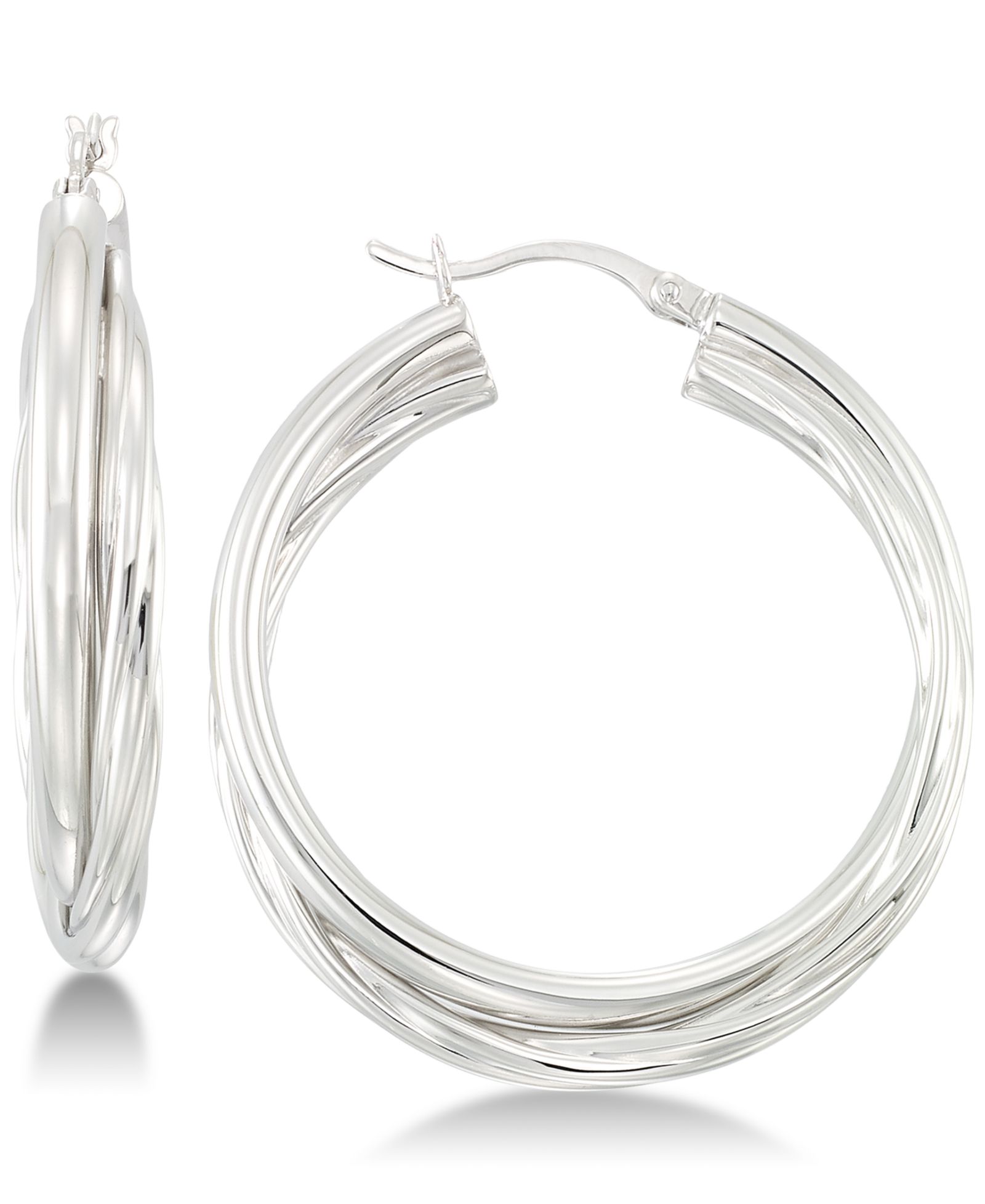 Серьги-кольца Simone I. Smith Double Twisted из стерлингового серебра