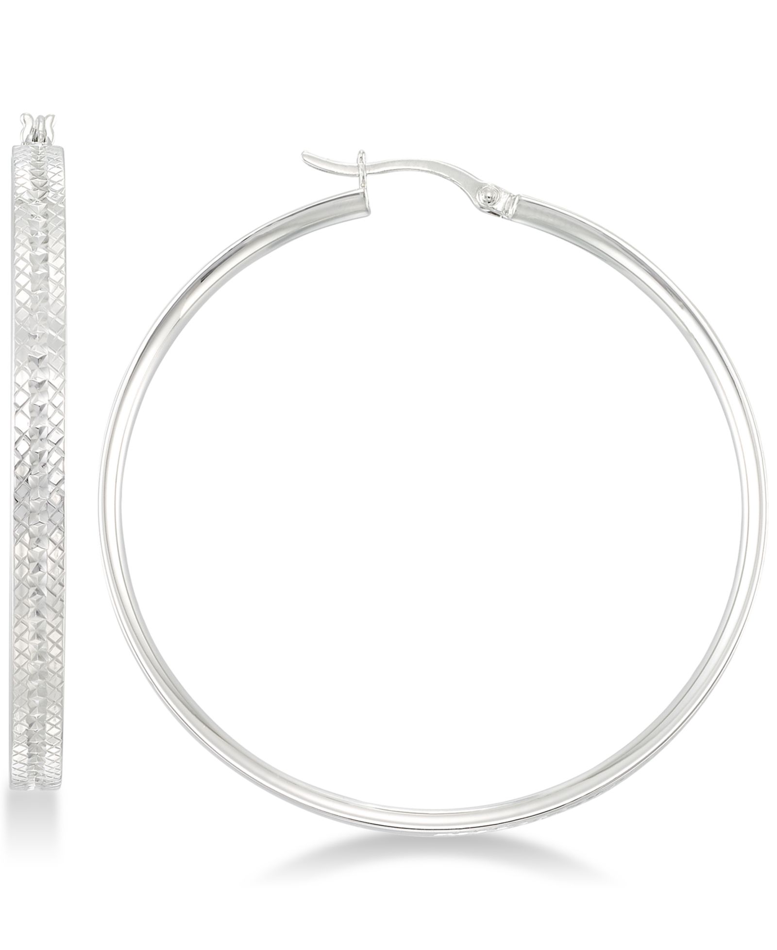 Серьги-кольца Simone I. Smith Textured Hoop in Sterling Silver