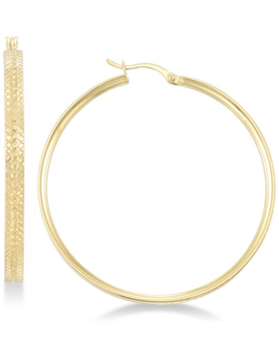 Simone I. Smith Серьги-кольца Textured Hoop в 18k Gold over Sterling Silver