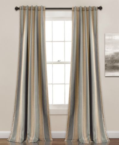 Шторы Lush Decor Julia Stripe Light Filtering, пара 52"W x 84"L, красные полосатые для спальни и гостиной