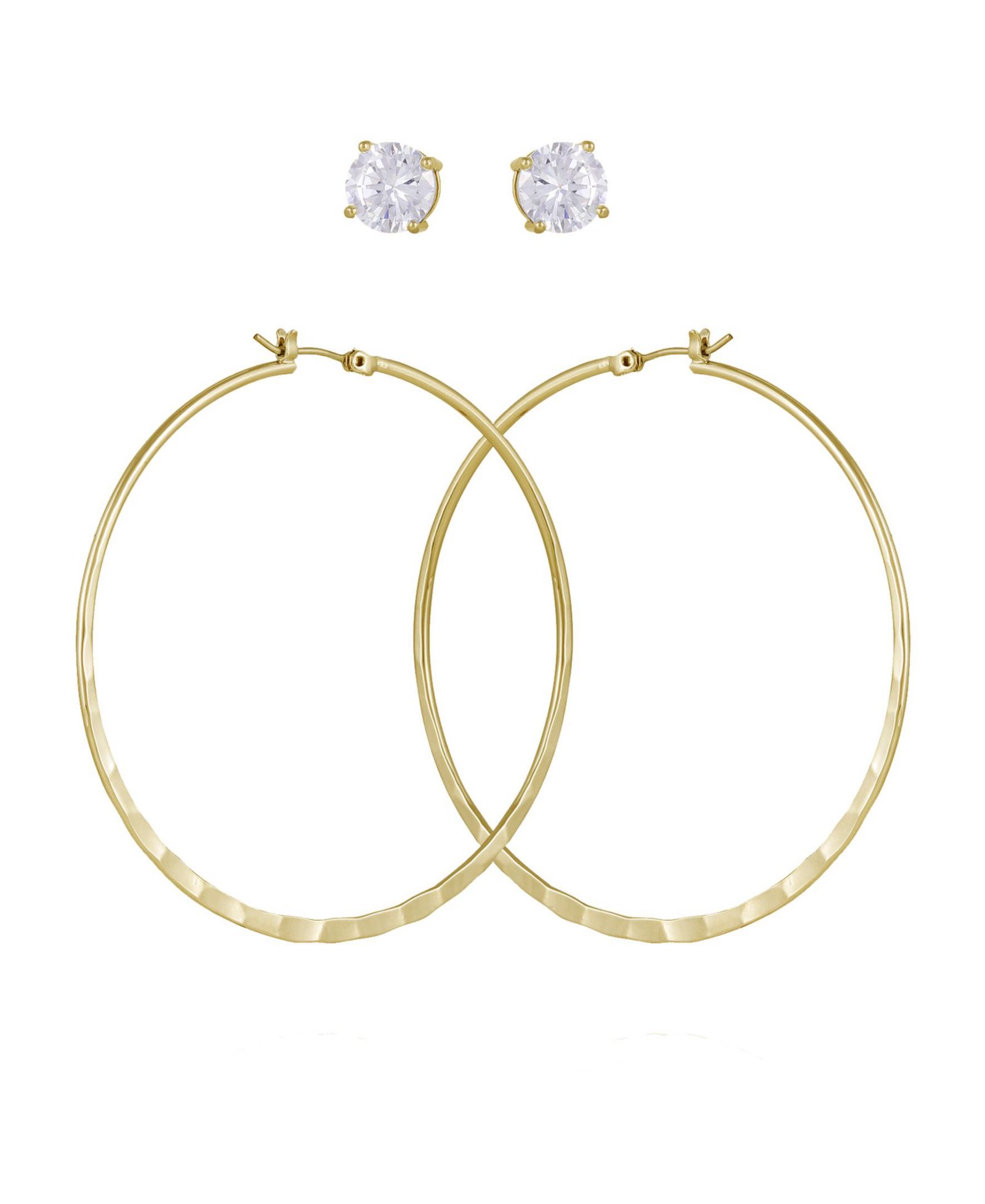 GUESS 2-Pc. Set Crystal Stud & Hoop Earrings