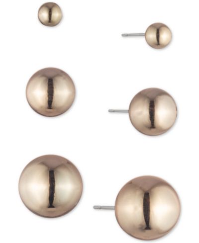 Lauren Ralph Lauren Набор серег-гвоздик Metal Ball, 3-Pc. Set