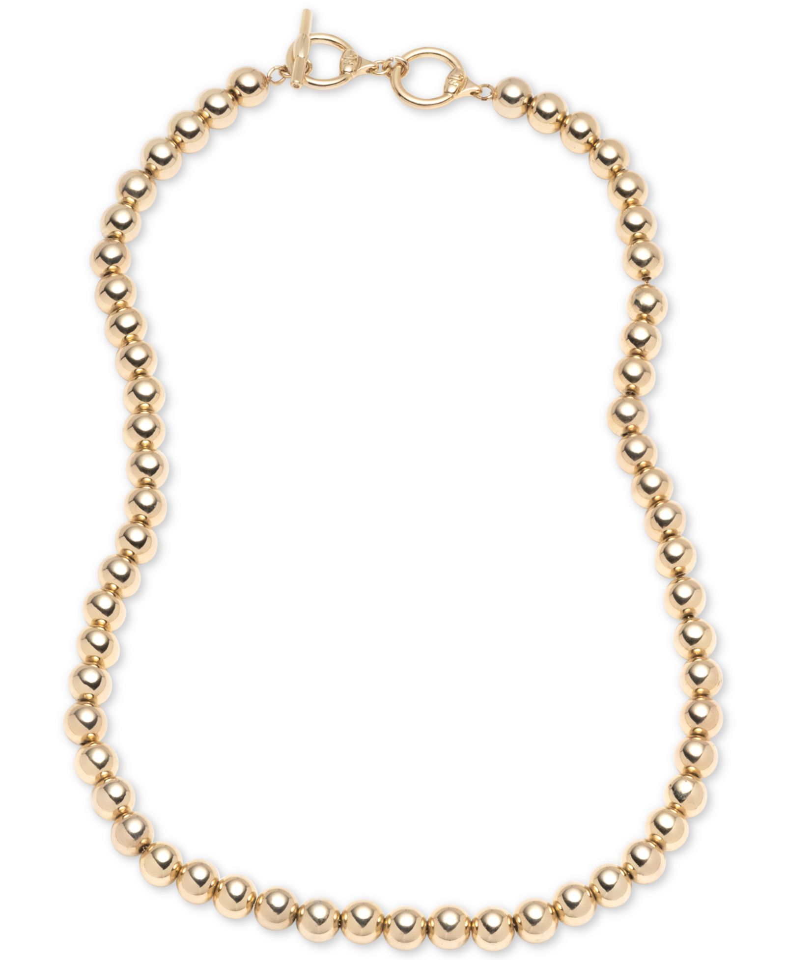 Золотистое металлическое колье с бусинами Lauren Ralph Lauren 20" Collar