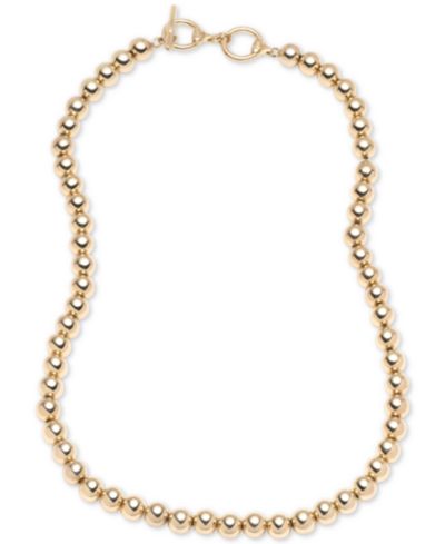 Золотистое металлическое колье с бусинами Lauren Ralph Lauren 20" Collar