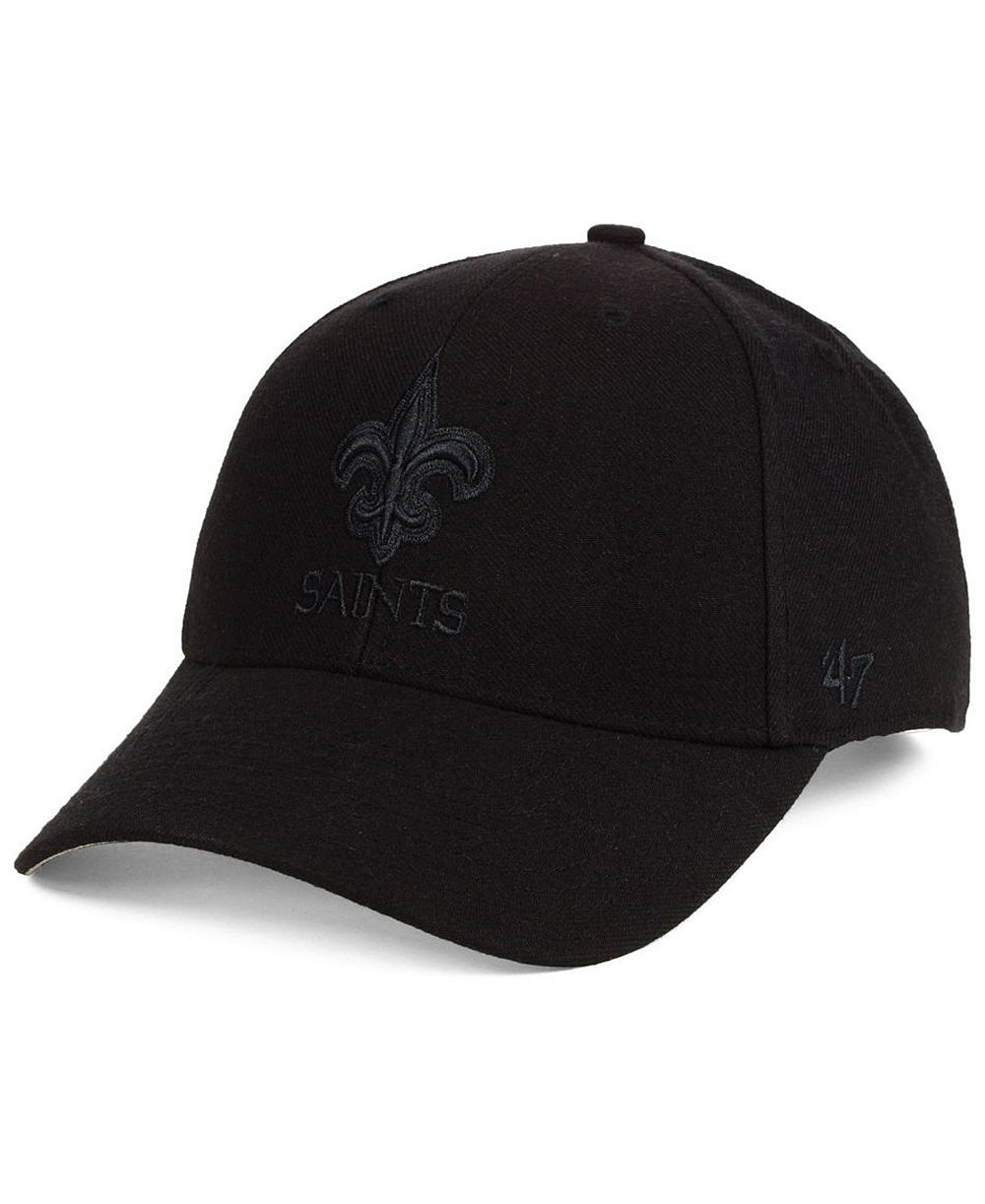 '47 Brand New Orleans Saints Black & Black MVP Strapback Cap