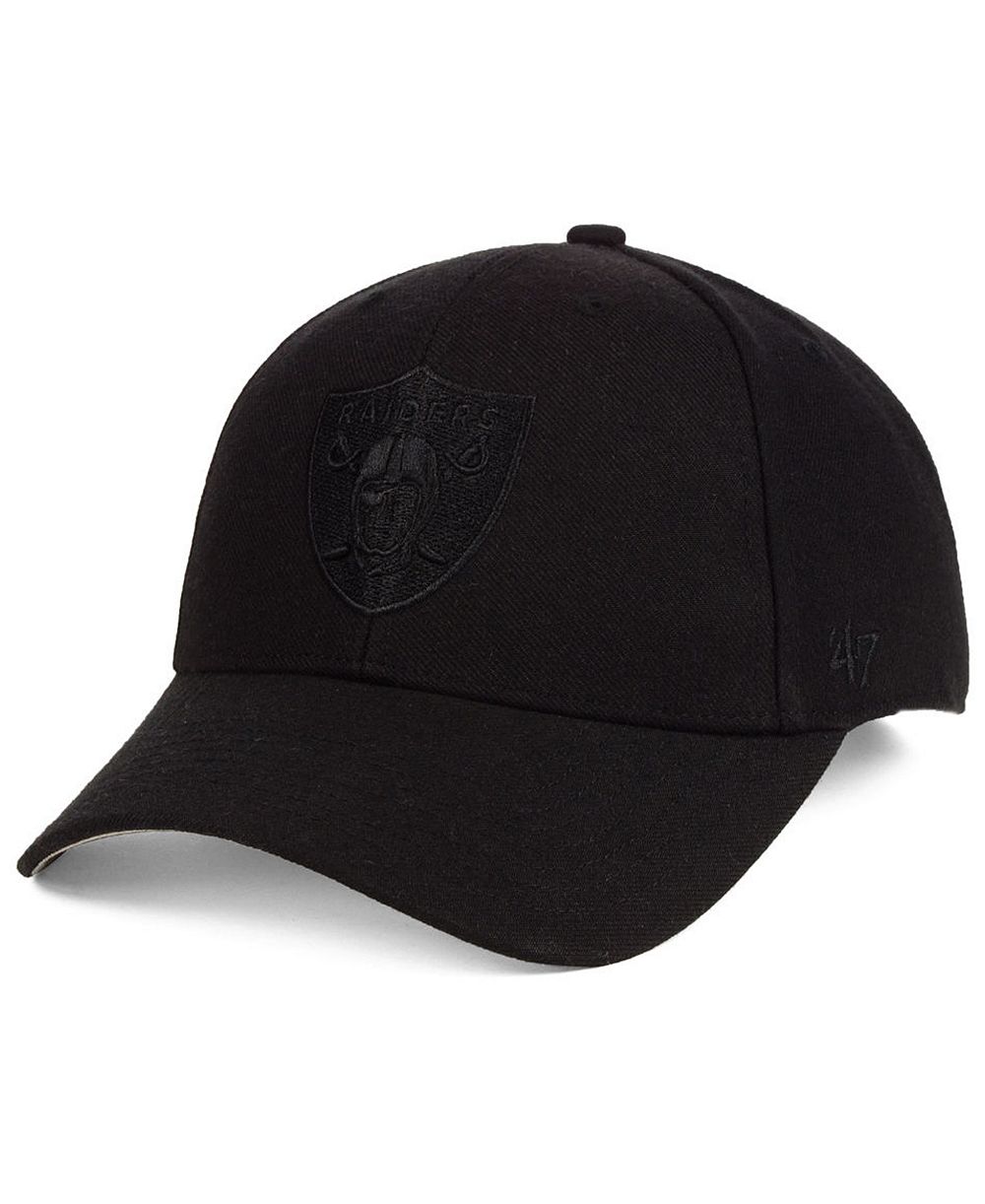 '47 Brand Las Vegas Raiders Black & Black MVP Strapback Cap