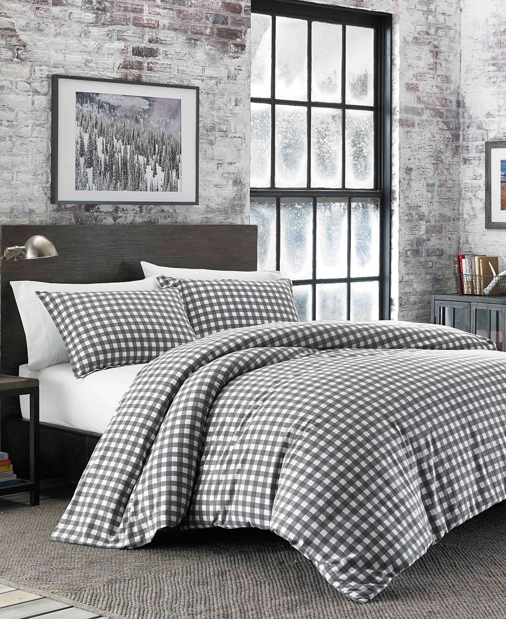 Комплект из 3 пододеяльников Eddie Bauer Preston, серый хлопок, King